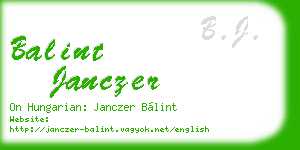 balint janczer business card