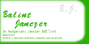 balint janczer business card